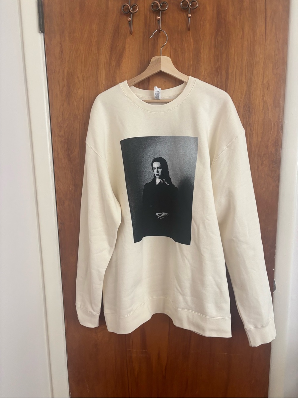 Oh Mary! Crewneck Sweatshirt with Black Portrait Print